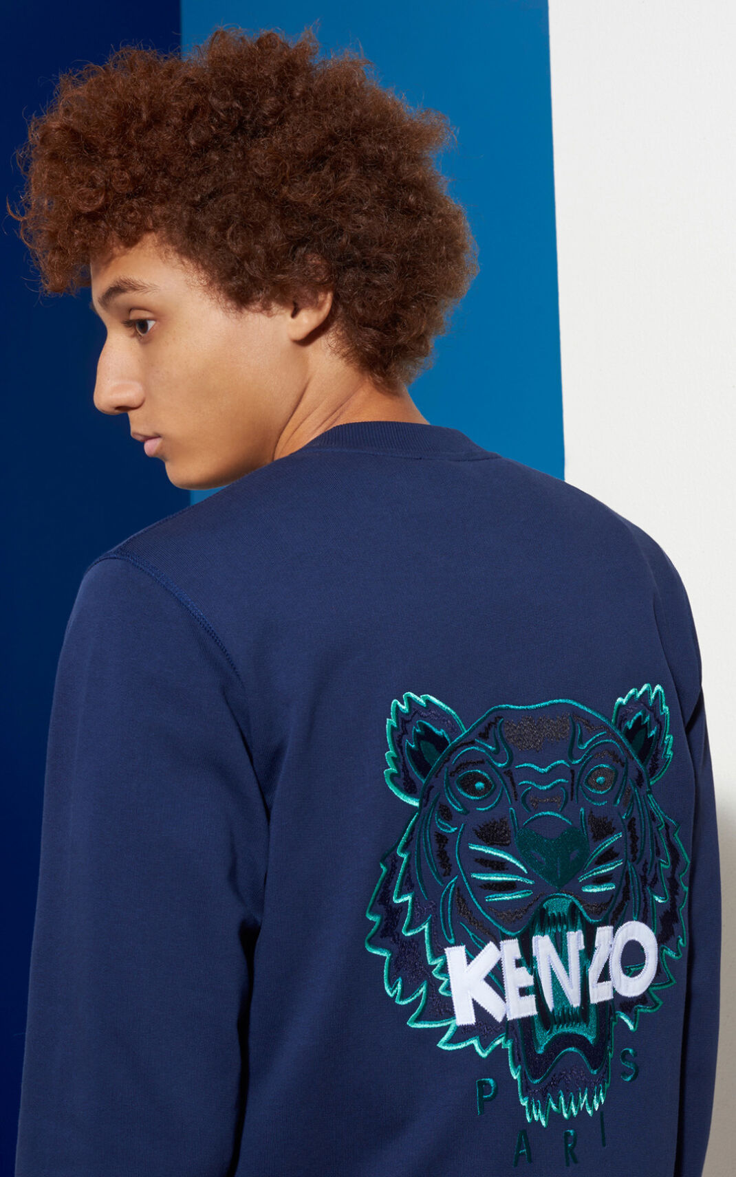 Kenzo Tiger Bomber Chaqueta Hombre Azules Oscuro | 1326704-BM